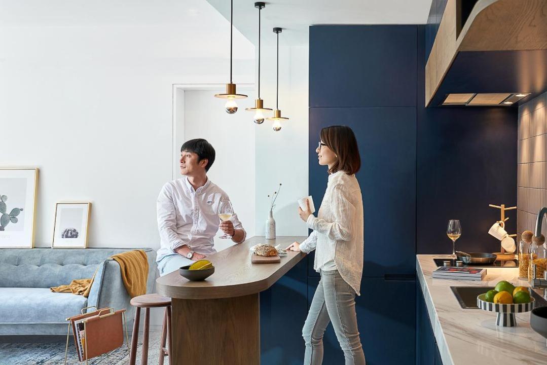 Exquisite One-Bedroom Apartment kitchen washing machine large refrigerator